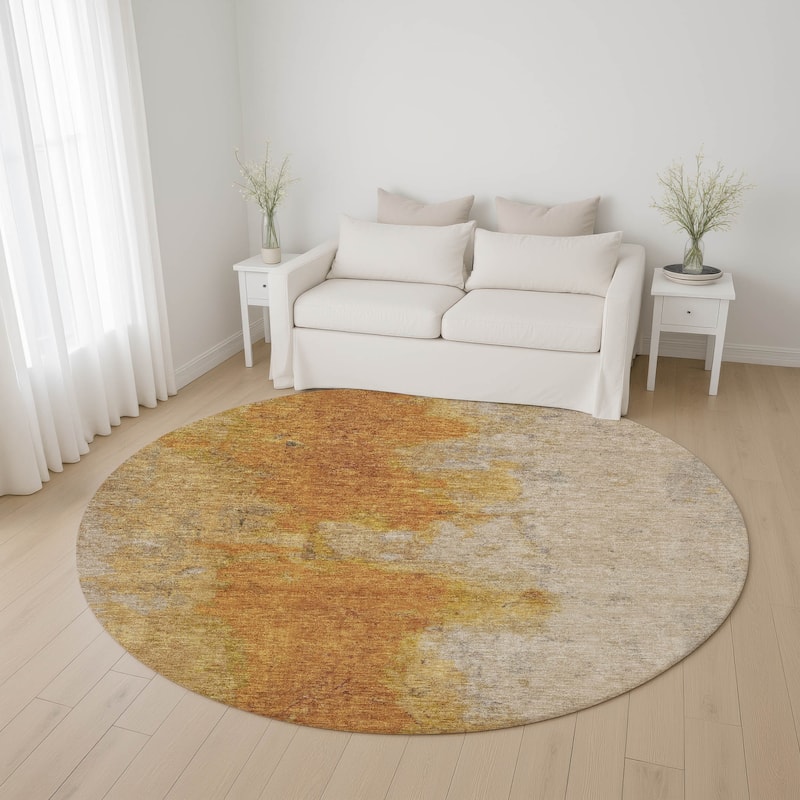 Premium Washable Super Soft Abstract Ombre Mayfield Rug - Copper - 8' x 8'