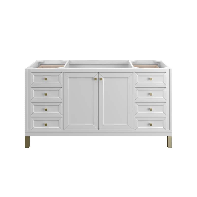 James Martin Vanities Chicago 60" Single Vanity, Glossy White - No Top