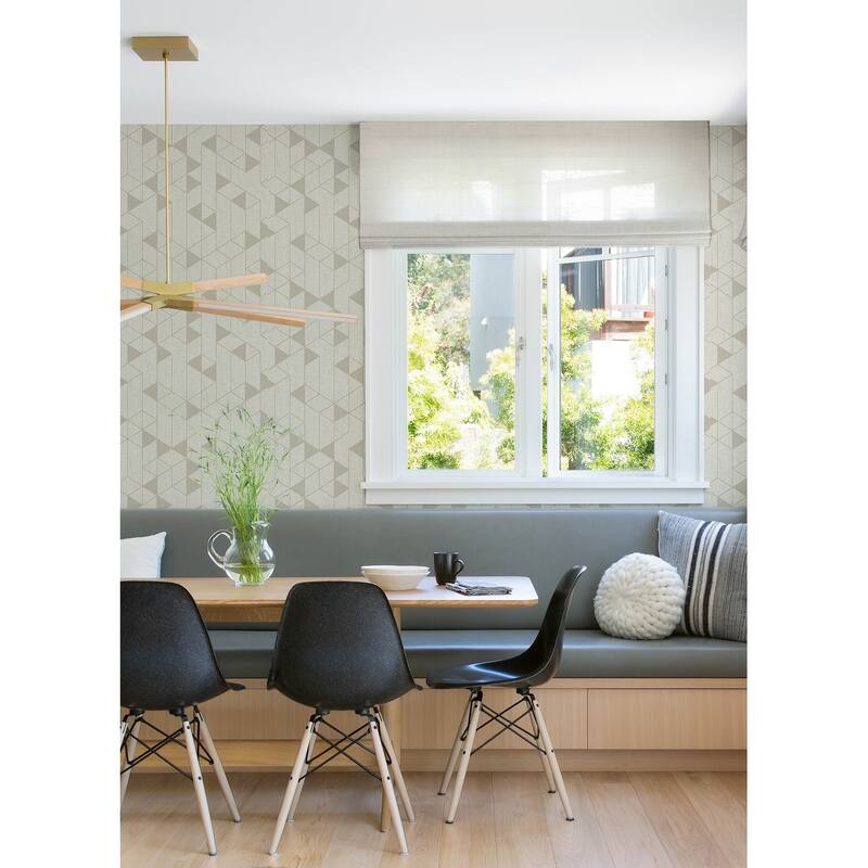 Scott Living Fairbank Champagne Linen Geometric Wallpaper