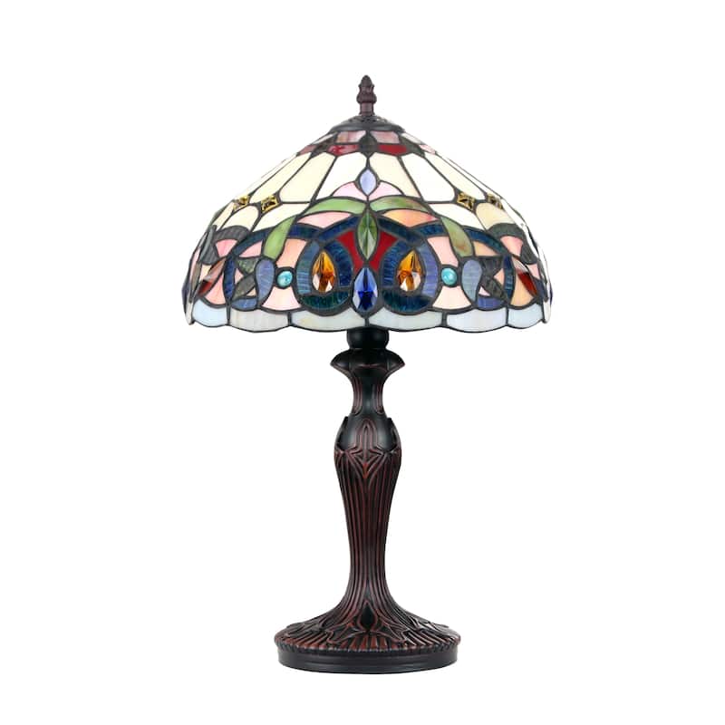 Tiffany-Style Victorian Design 1-light Dark Bronze Table Lamp