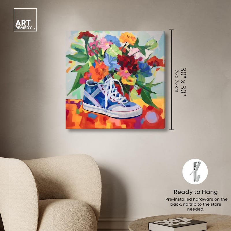 Colorful Sneaker Bouquet Canvas by Art Remedy, Gallery Wrapped