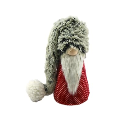 Dotted Christmas Gnome Figurine - 36" - Red and Gray
