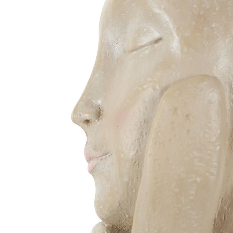 Resin Woman Bust Indoor Outdoor Planter with Succulent or Flower Crown and Orange or Blue Top - Beige - Roche River Decor
