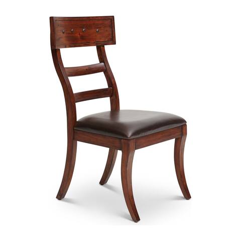 Aspen Mahogany & Leatherette Upholstered Side Chairs (Set of 2)