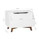 preview thumbnail 7 of 5, COSTARS White Wooden Kids Toy Chest and Storage Organizer Bench with Front Book Storage Area