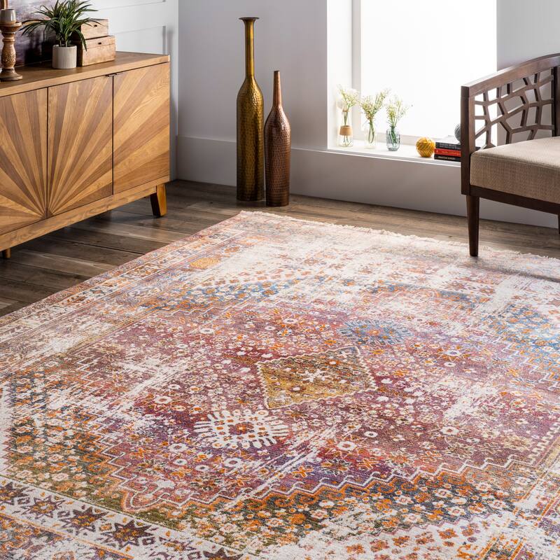 Nuloom Farley Medallion Fringe Area Rug