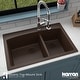 preview thumbnail 10 of 49, Karran Drop-In Quartz Double Bowl Kitchen Sink