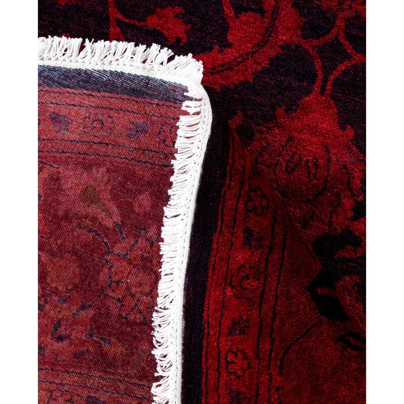 Overdyed One-of-a-Kind Hand-Knotted Area Rug - Orange - 8' 1" x 8' 1"