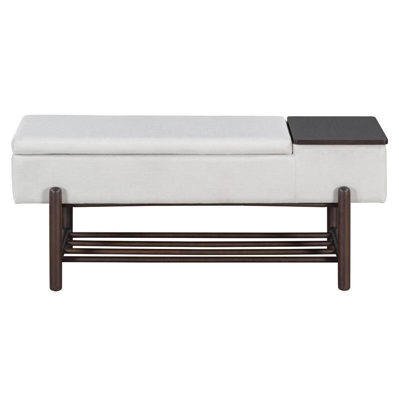 47.24 inches Upholstered Storage Bench Entryway Bench with Hidden Compartment