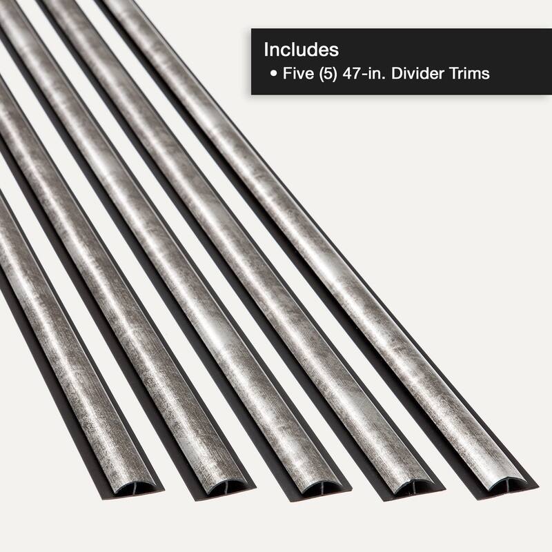 FASÄDE 47 in. Decorative Vinyl Divider Trim Gloss White (5 Pack) - 5 Pack