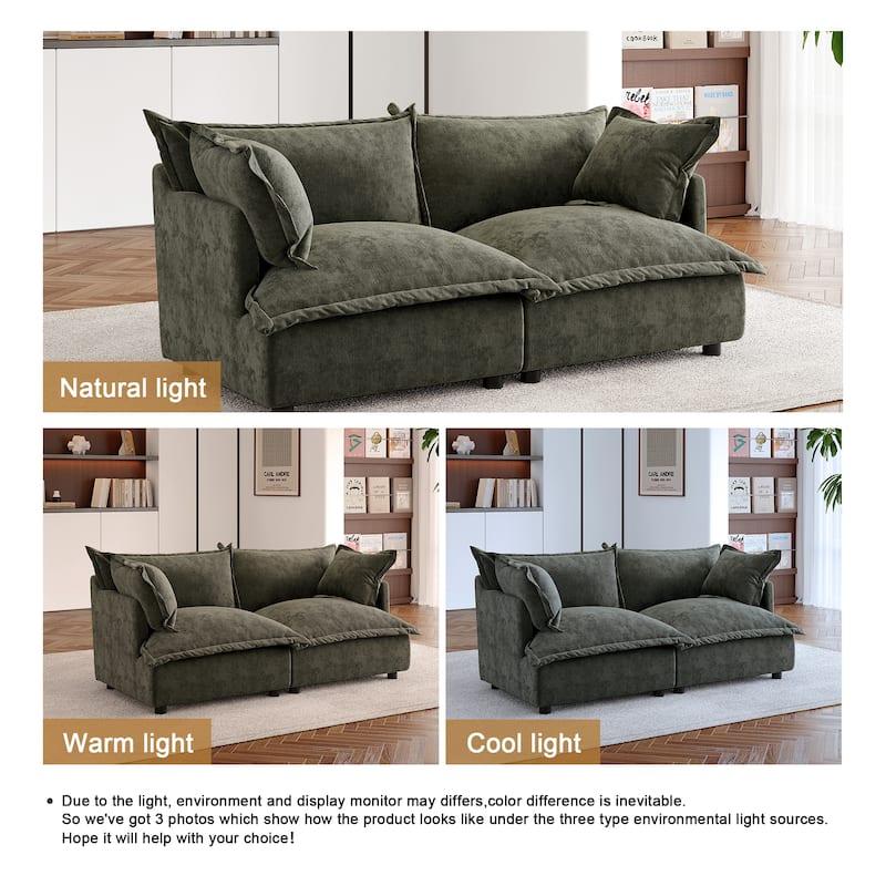 Double Layer Cushion Comfy Cloud Modular Sectional Sofa Set