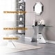 preview thumbnail 5 of 10, Luxury 51 inch Console Table Rectangular Sofa Entryway Console Table with Rectangle Tempered Glass Top and Metal Legs
