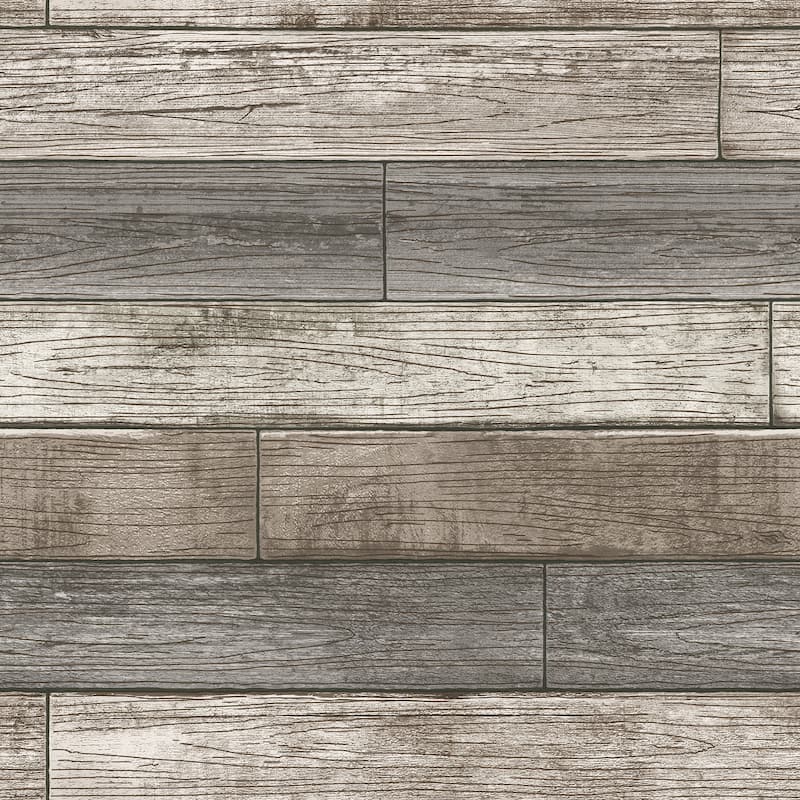 NuWallpaper Reclaimed Wood Plank Natural Peel & Stick Wallpaper - 216in x 20.5in x 0.025in