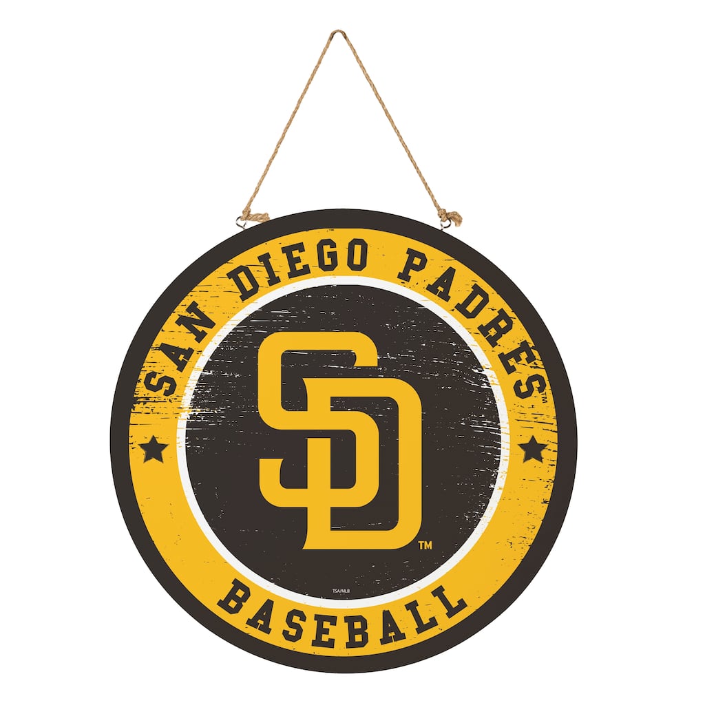 San Diego Padres Wooden Door Decor Wall Sign - Multi-Color
