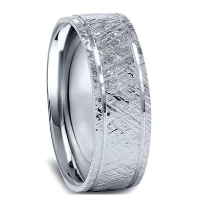 950 Platinum Mens 7mm Flat Brushed Wedding Band