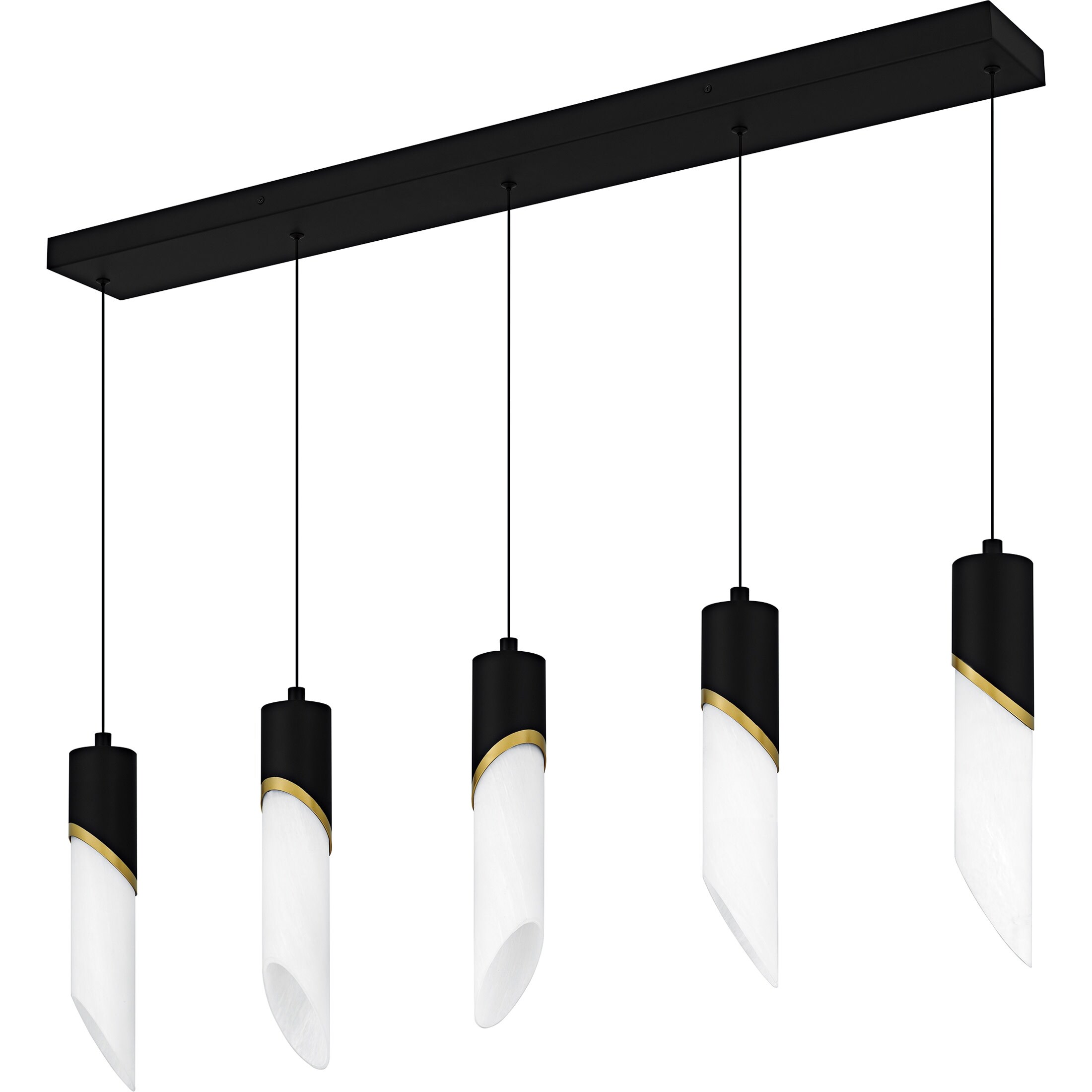 Alys 2-Light Integrated LED Matte Black Linear Chandelier