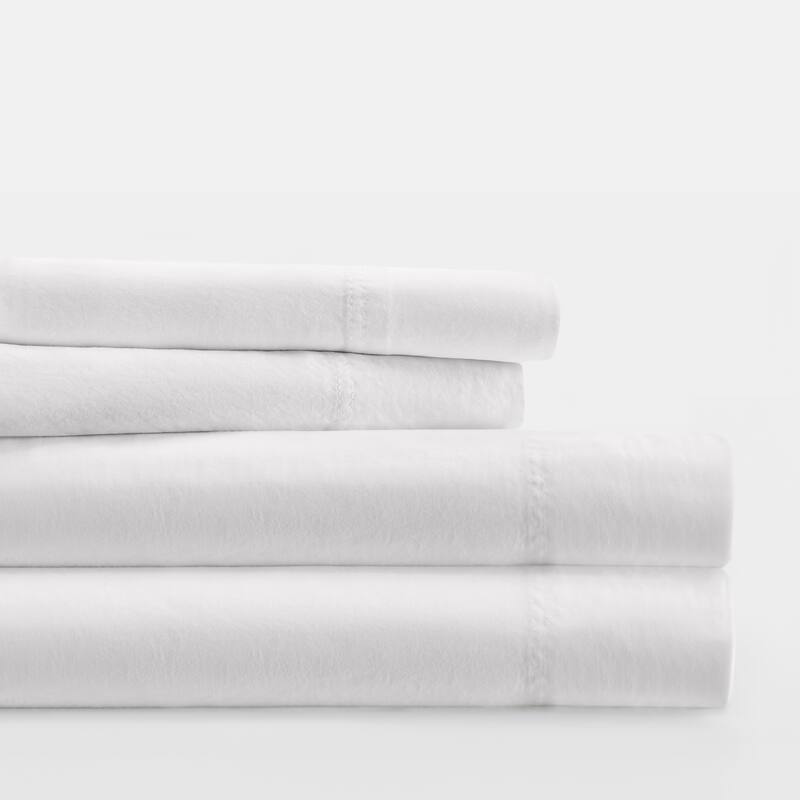 Becky Cameron Solid Brushed 300 Thread Count Cotton Sheet Set