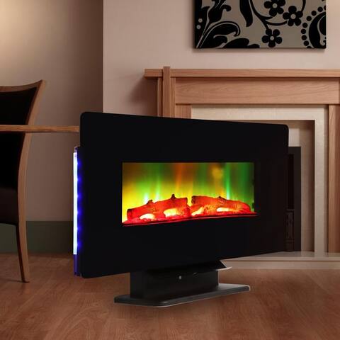 36" Wall Mounted 36 Colors Electric Fireplace with Remote Control, CSA Approved