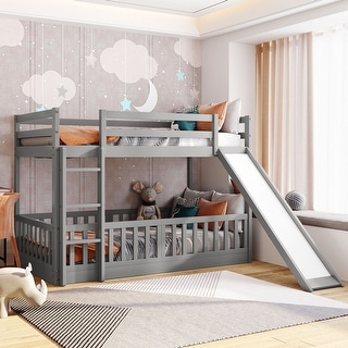 Twin Over Twin Bunk Bed with Slide and Ladder - Bed Bath & Beyond ...