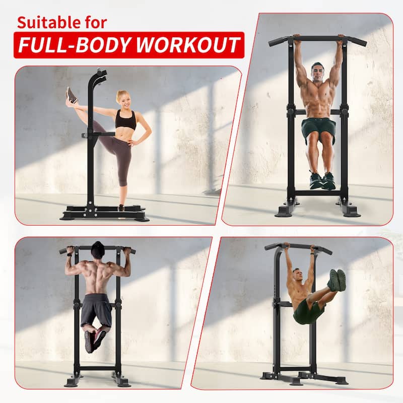 Ainfox Power Tower Pull Up Bar Station Workout Dip Station Height Adjustable Strength Training Equipment