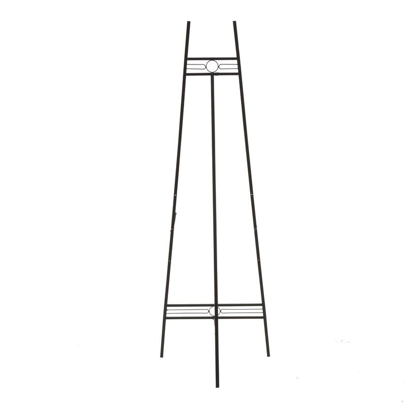 Metal Geometric Tall Adjustable 3 Tier Display Easel with Chain Support - Black or Gold - Roche River Decor