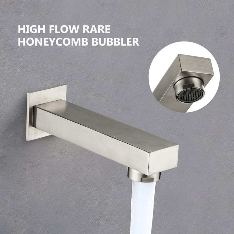 YASINU 12 In. High-Pressure Rainfall Shower System with Handheld Shower Head Bathtub Faucet - 12"