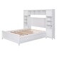 preview thumbnail 5 of 8, Full Size Wooden Bed with All-in-One Cabinet, Shelf & 4 Drawers, White - Versatile Storage & Solid Pine Wood Frame for Bedroom