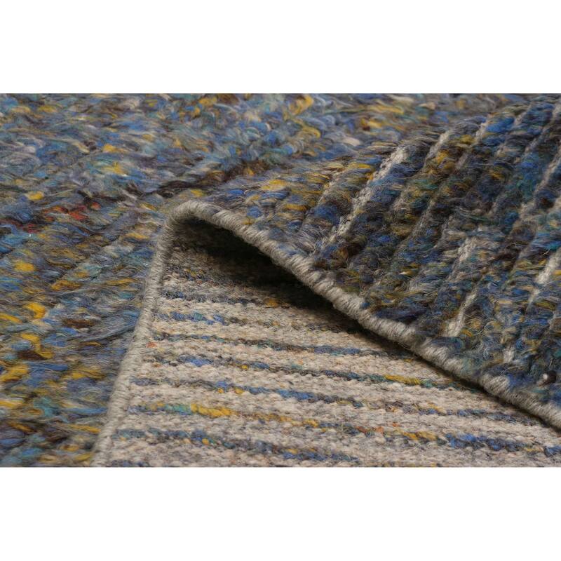 ECARPETGALLERY Hand-knotted Tangier Blue Wool Rug - 8'0 x 10'1