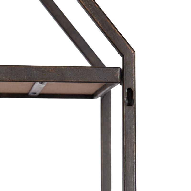 Kate and Laurel Adela Rustic Wood and Metal Wall Shelf