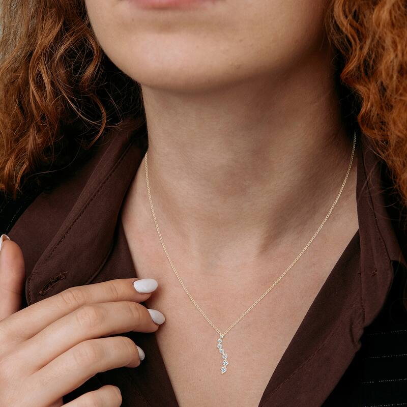 Marquee 1/2 CTW Lab Grown Diamond Journey Pendant in 10K Yellow Gold