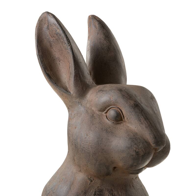 Glitzhome MgO Standing Rabbit Bunny Garden Yard Statue Indoor Figurines