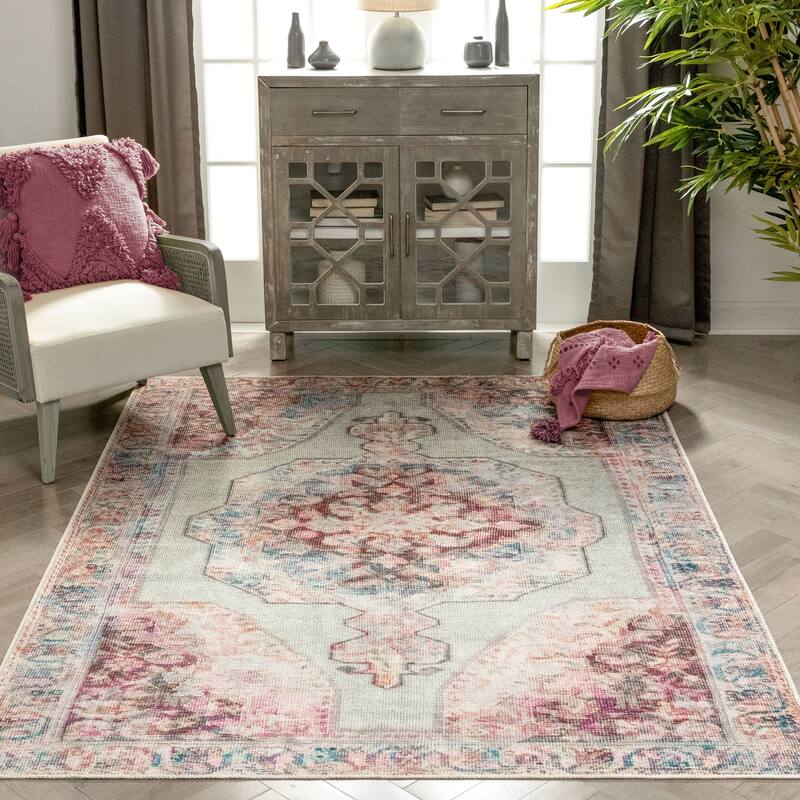 Well Woven Lotus Ramon Vintage Persian Machine Washable Area Rug