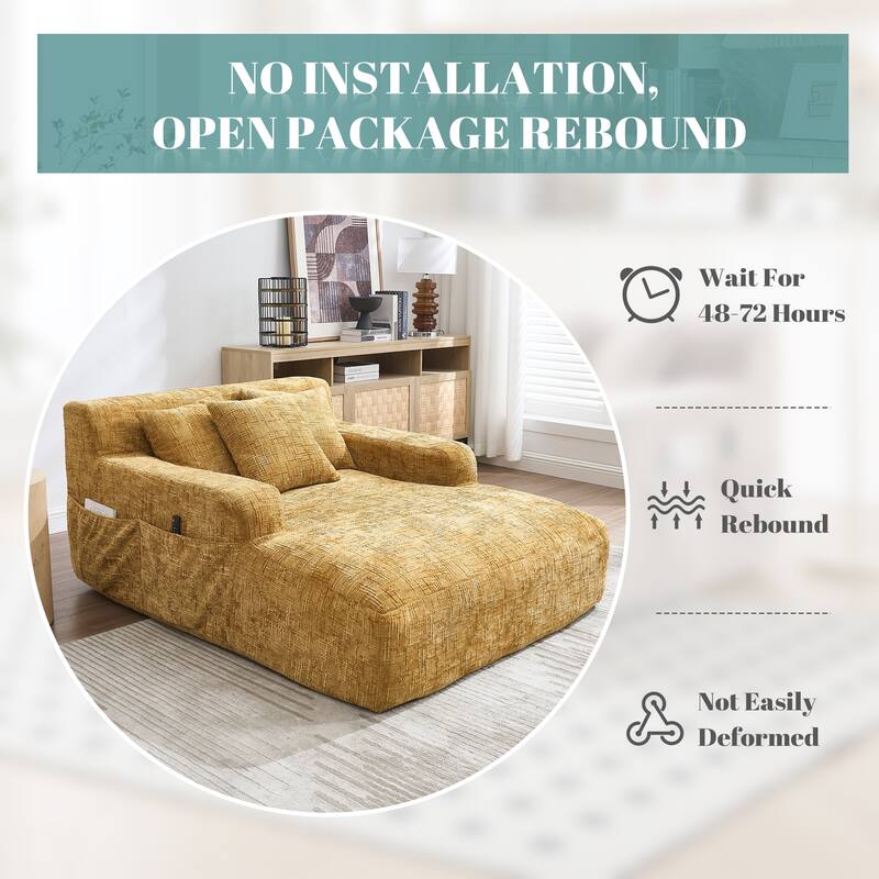 Futon Sofa Bed,3-in-1 Multi-Functional Corduroy Sleeper Couch Pull-Out Bed,Adjustable Backrest and Pillows,Convertible Sofa Bed