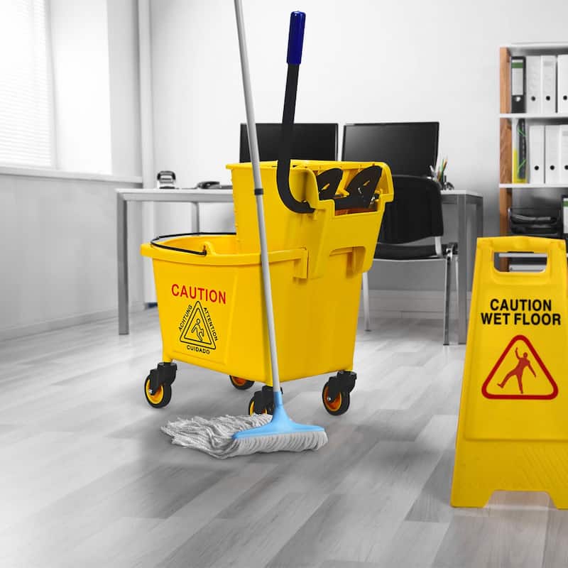 Costway Commercial Mop Bucket Side Press Wringer on Wheels Cleaning 26