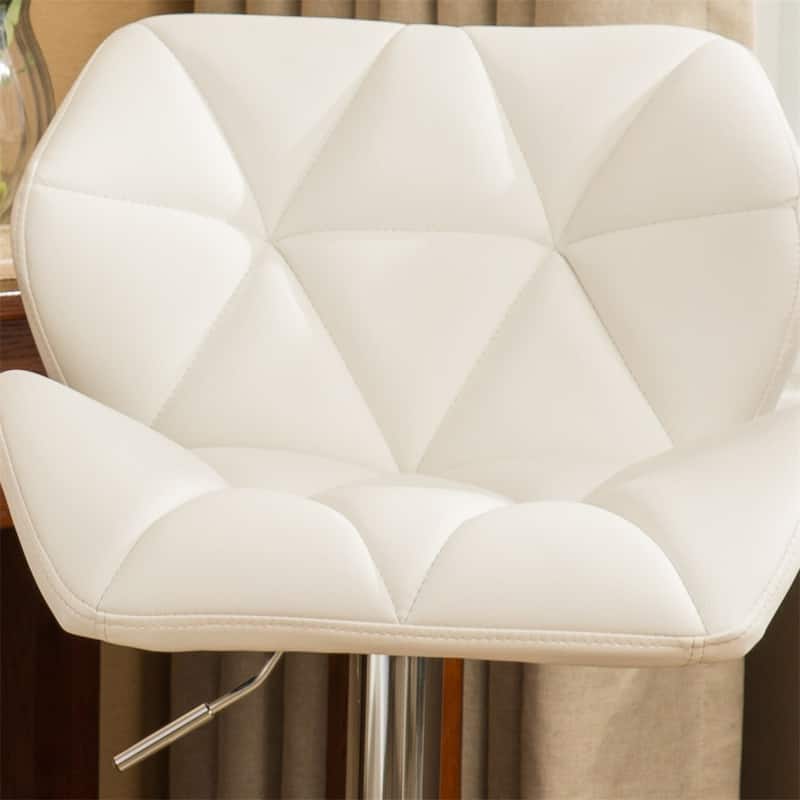 Contemporary Tufted Adjustable Height Hidraulic Bar Stools (Set of 2)