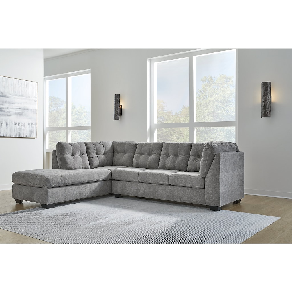 Signature Design by Ashley Marleton Gray 2-Piece Sectional with Chaise - 115"W x 91"D x 38"H