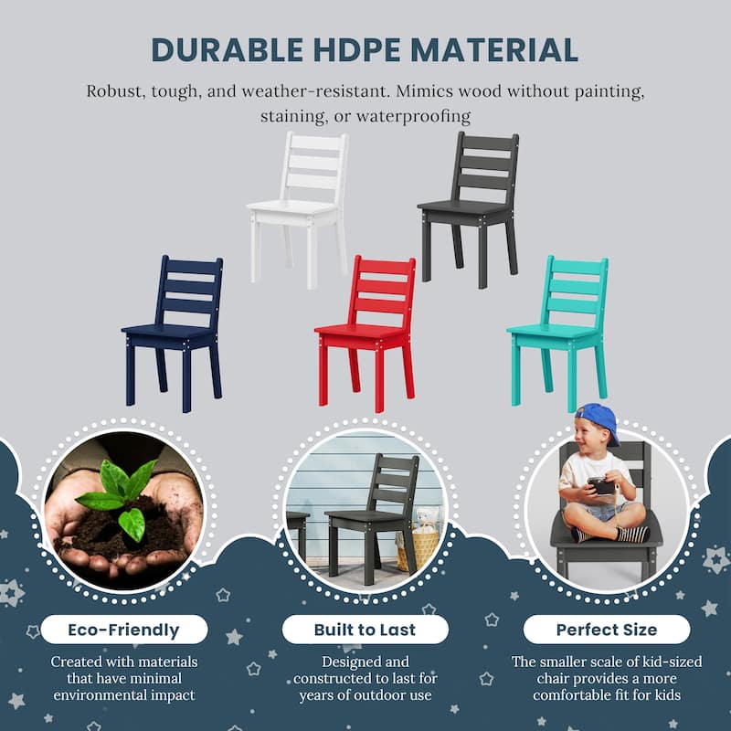 Polytrends Garden Party Kids Outdoor Dining Chair (Set of 2)