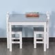 preview thumbnail 6 of 7, Qaba Kids Table and 2 Chairs Set 3 Pieces Toddler Multi-usage Desk Indoor Arts & Crafts Study Rest Snack Time Easy Assembly Grey