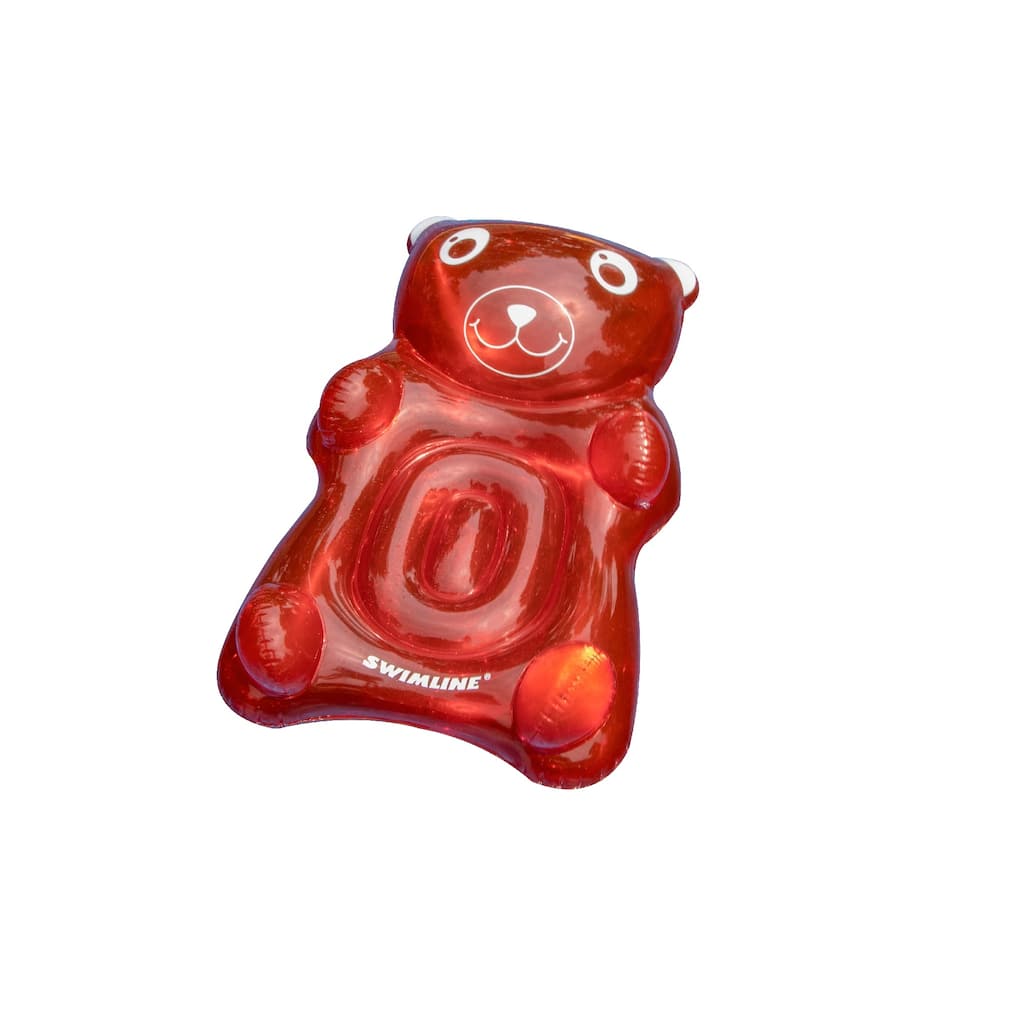 Inflatable Red Transparent Gummy Bear Swimming Pool Float 60-Inch - 60"