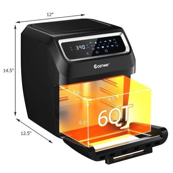 Costway 1700W Electric Air Fryer Oven 8In1 Rotisserie Dehydrator On