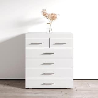Meble Furniture Perth 6-Drawer Dresser, Modern European Design, 31.5W x 15.7D x 35.8H inches