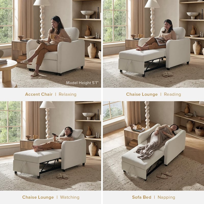 Mopio Sophie 4-in-1 Convertible Sleeper Chair Bed