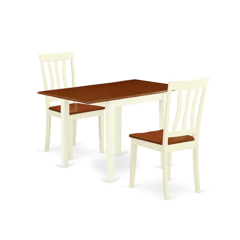 East West Furniture Dinette Set Contains a Rectangle Dining Table and Dining Room Chairs, Buttermilk & Cherry (Pieces Options)