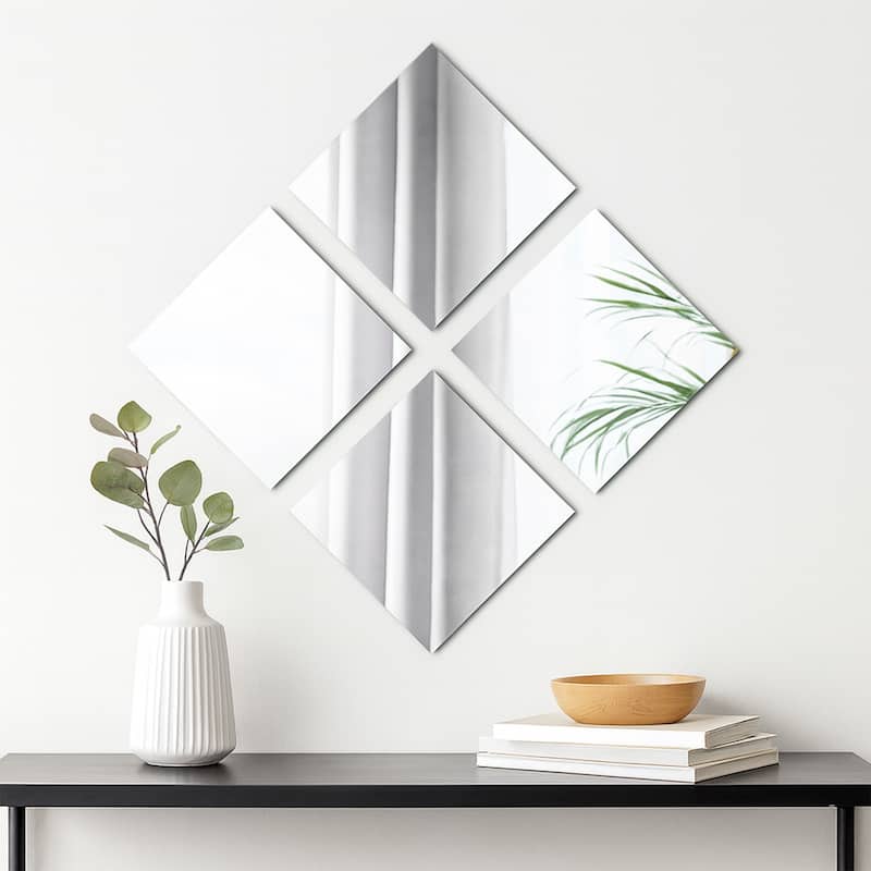 Big Decorative Wall Self Adhesive Shaped Mirrors - Set of 4