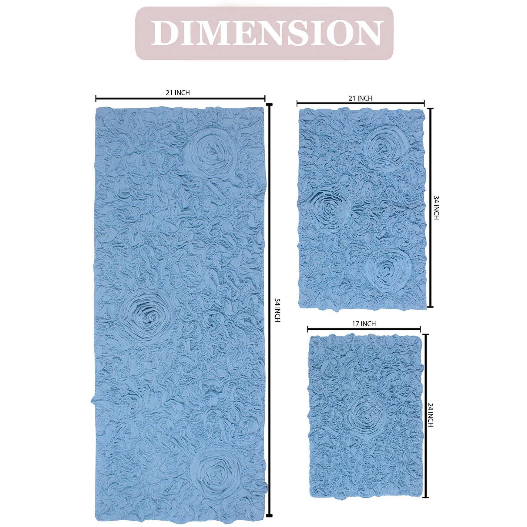 Bell Flower Collection 100% Cotton Non-Slip Bathroom Rug-image