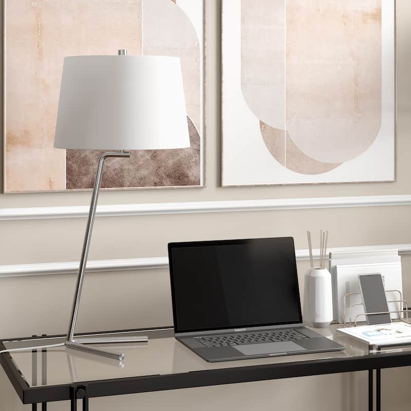 Markos Tilted Table Lamp - Brushed Nickel