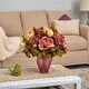 preview thumbnail 3 of 1, 16" Peony Artificial Arrangement in Rose Colored Vase