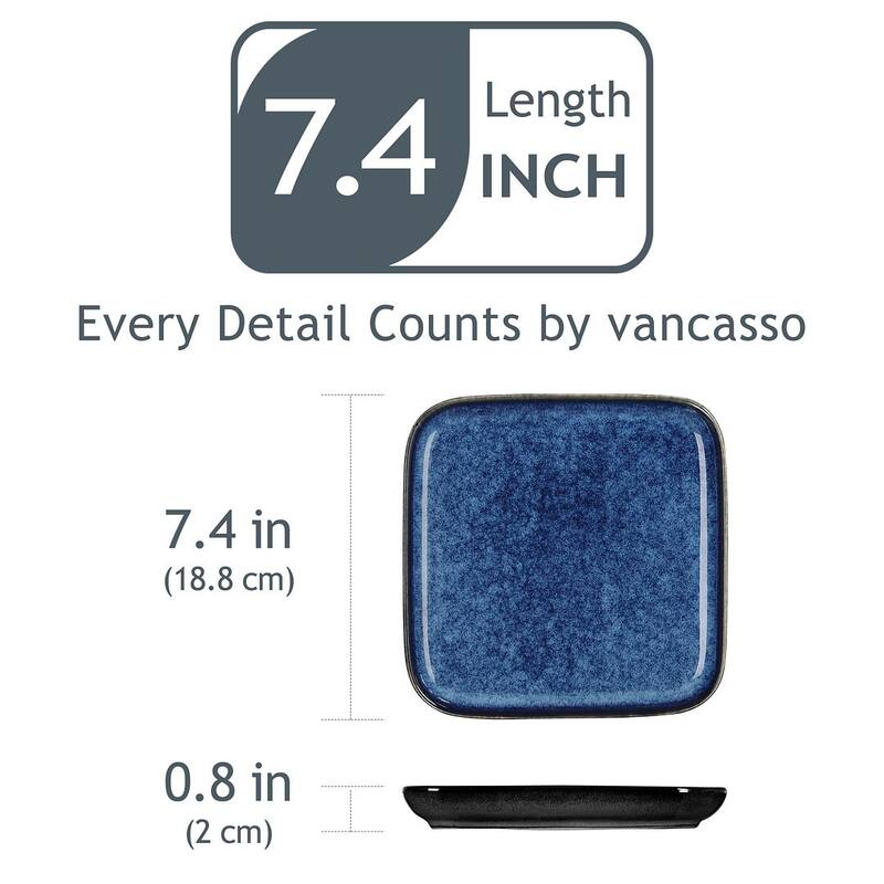 vancasso Stern Reactive Glaze Stoneware Dinnerware Set, Service for 4