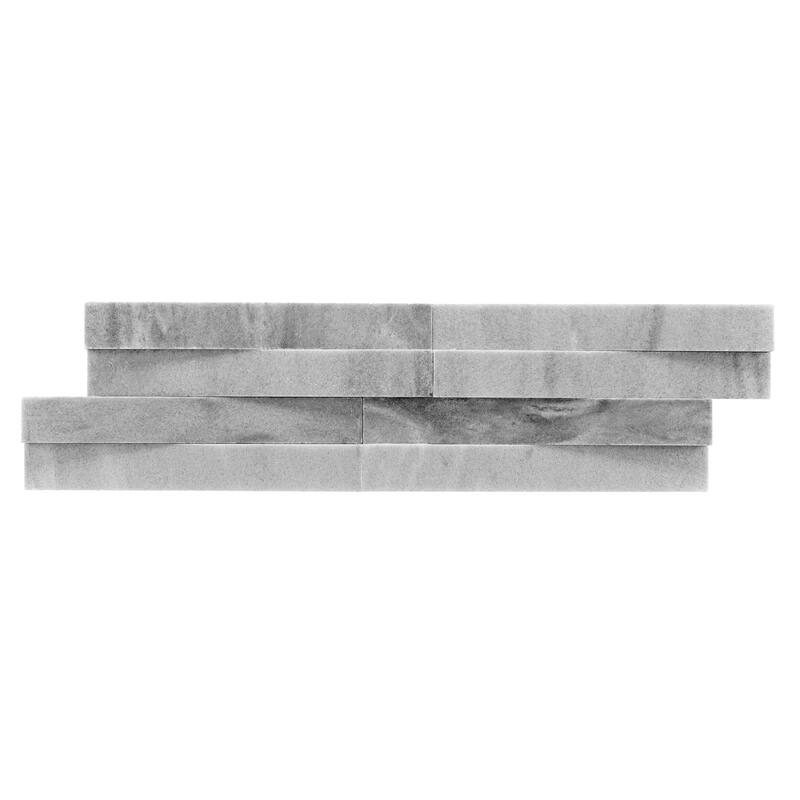 Weave 6 in. x 22 in. Panel and 8 in. x 24 in. Corner Honed Marble Wall Tile
