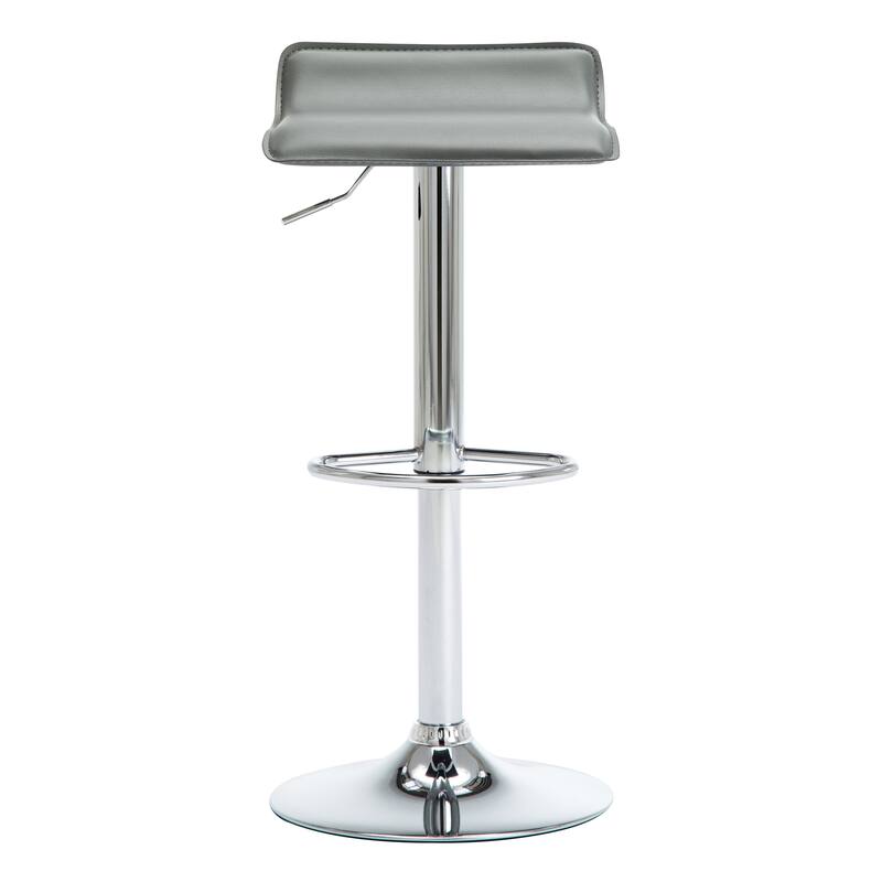 Faux Leather Upholstered Adjustable Barstools Airlift Counter Bar Pub Height Stools Set of 2
